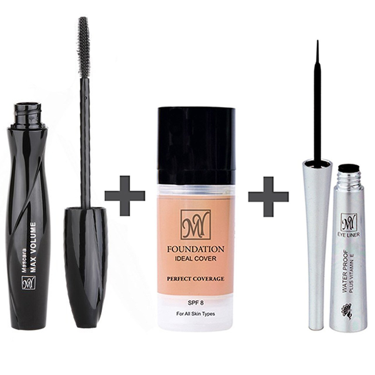 پک کرم پودر، ریمل و خط چشم مای